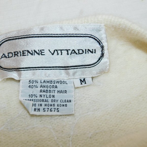 Adrienne Vittadini Lambswool & Angora Blend Sweater Rhinestone Stars Size Medium - Picture 12 of 12